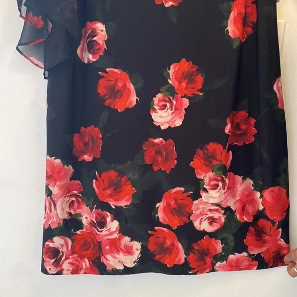 Floral Butterfly Sleeves cocktail Dress - Picture 4 of 6